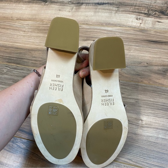 Eileen Fisher Kitten Block Heel Sling Back Sandal Women's 8.5‎ - Picture 5 of 9